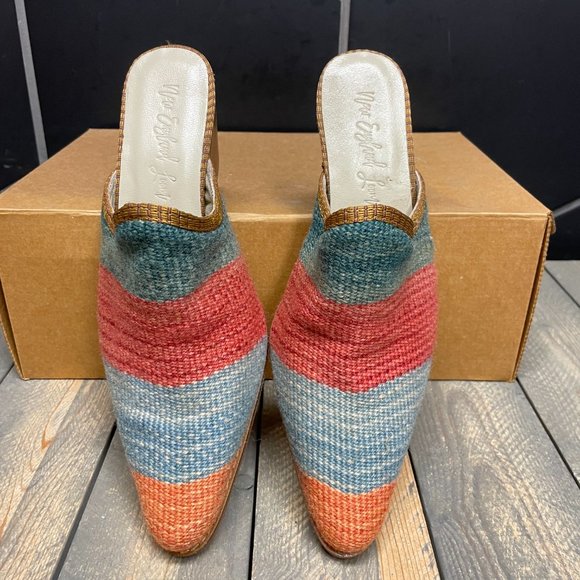 New W/O Box! Womens New England Loom Knit Multicolor Mule Heels Handmade Size 7. - Picture 3 of 6